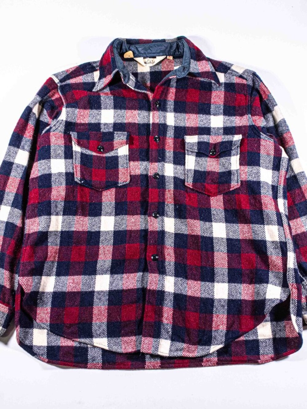 Vintage Woolrich Plaid Wool Flannel Shirt Jacket Mens XL Made in USA Shacket